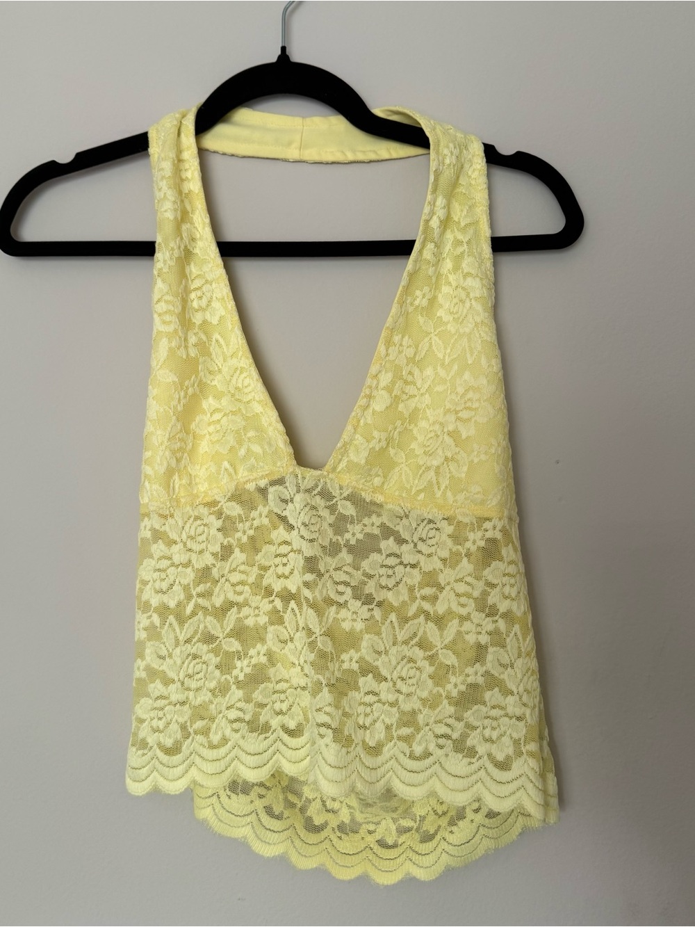 Butter Yellow Lace Halter Top